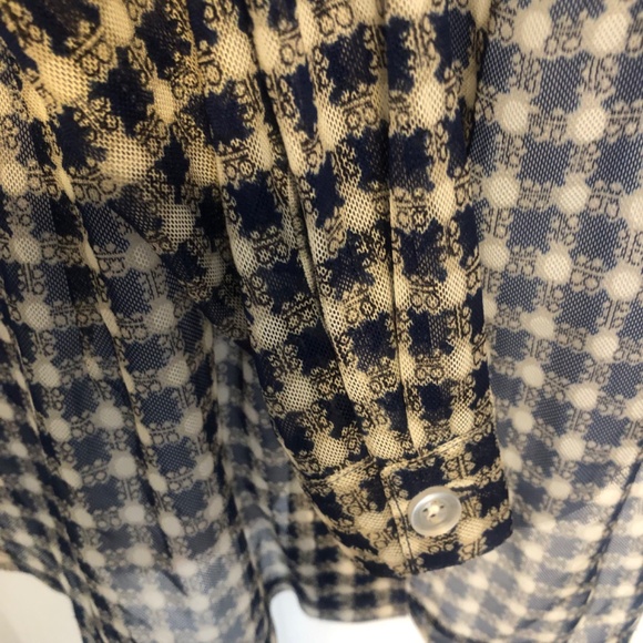 Cabi 736 mesh plaid shirt button down. Medium - Picture 9 of 13